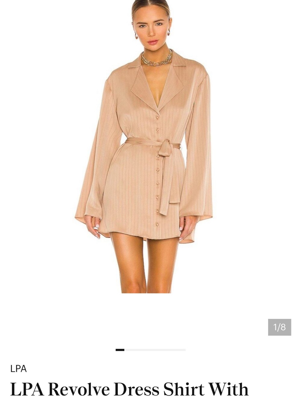 LPA Revolve Belted Shirt Dress